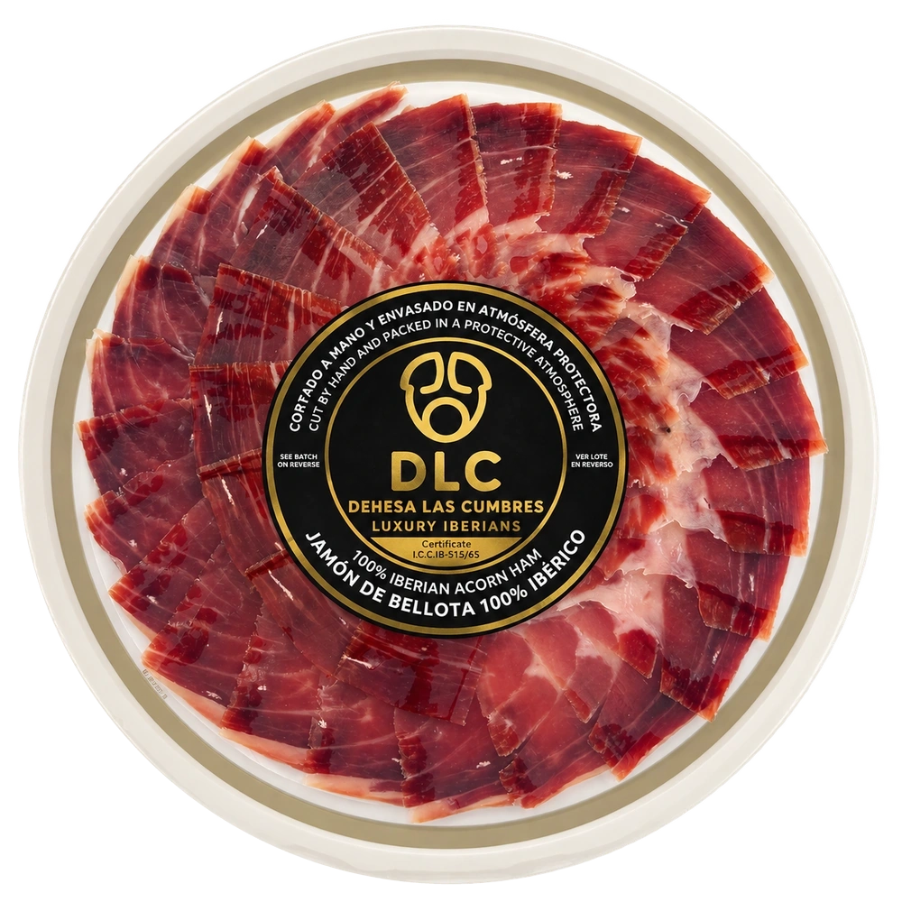 Plato de jam&oacute;n de bellota 100% ib&eacute;rico cortado a cuchillo